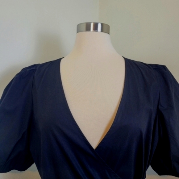 JCrew Puff Sleeve Wrap Tiered Dress Size Medium - Picture 2 of 15